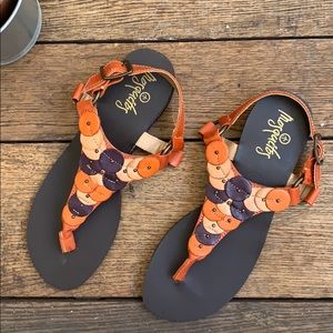 MOSQUITOS Mexican Leather Strap Embellished Sandal